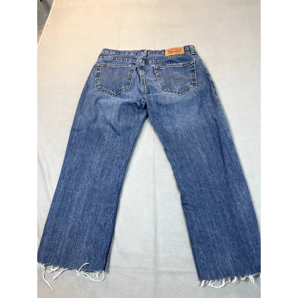Levi's 559 Shorts 32x24‎ Relaxed Cut Off Long Jeans Shorts Blue. Mens Straight